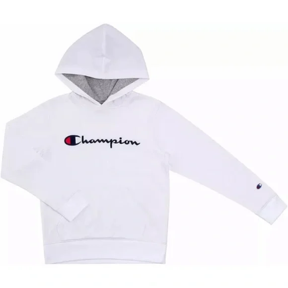 NWT Boys M (10/12) Youth Champion Hoodie Medium White - Picture 1 of 8